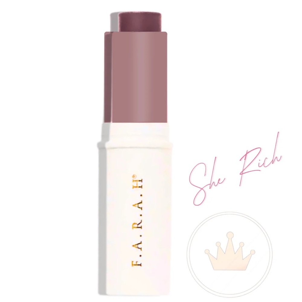 F.A.R.A.H Creamy Malai Blush Stick in She Rich (Deep Mauve) Shade ~ NIB